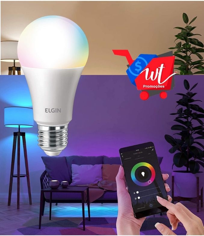 Smart Lâmpada Led Colors, 10w Bivolt Wi-FI, compatível com Alexa